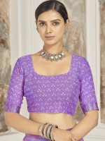 Violet Chiffon Printed Saree